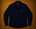 Camisa Social Manga Longa Azul Marinho Old Gold – Algodão com Símbolo OG